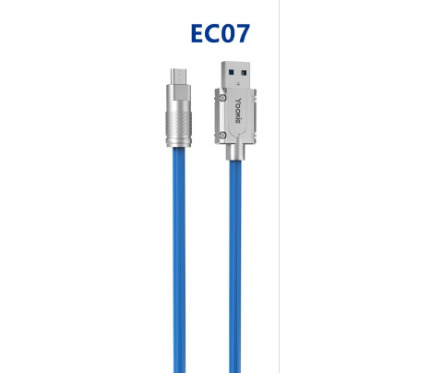 Chargers + Cables Yookie 1M data _ Charging Cable EC07 silicon cable Micro 3.1A blue